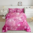 thumbnail image 2 of Manfei Kawaii Ribbon Bow 3 Pieces Queen Comforter Set for Girls Female,Bling Pink Glitter Ultra Soft Bedding Sets,Dreamy Princess Bedding Comforter Set Breathable,Super Cozy Room Decor,Reversible, 2 of 8