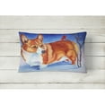 thumbnail image 2 of Carolines Treasures 7411PW1216 Corgi Cardinal Buddy Fabric Decorative Pillow , 12H x16W, multicolor, 2 of 3