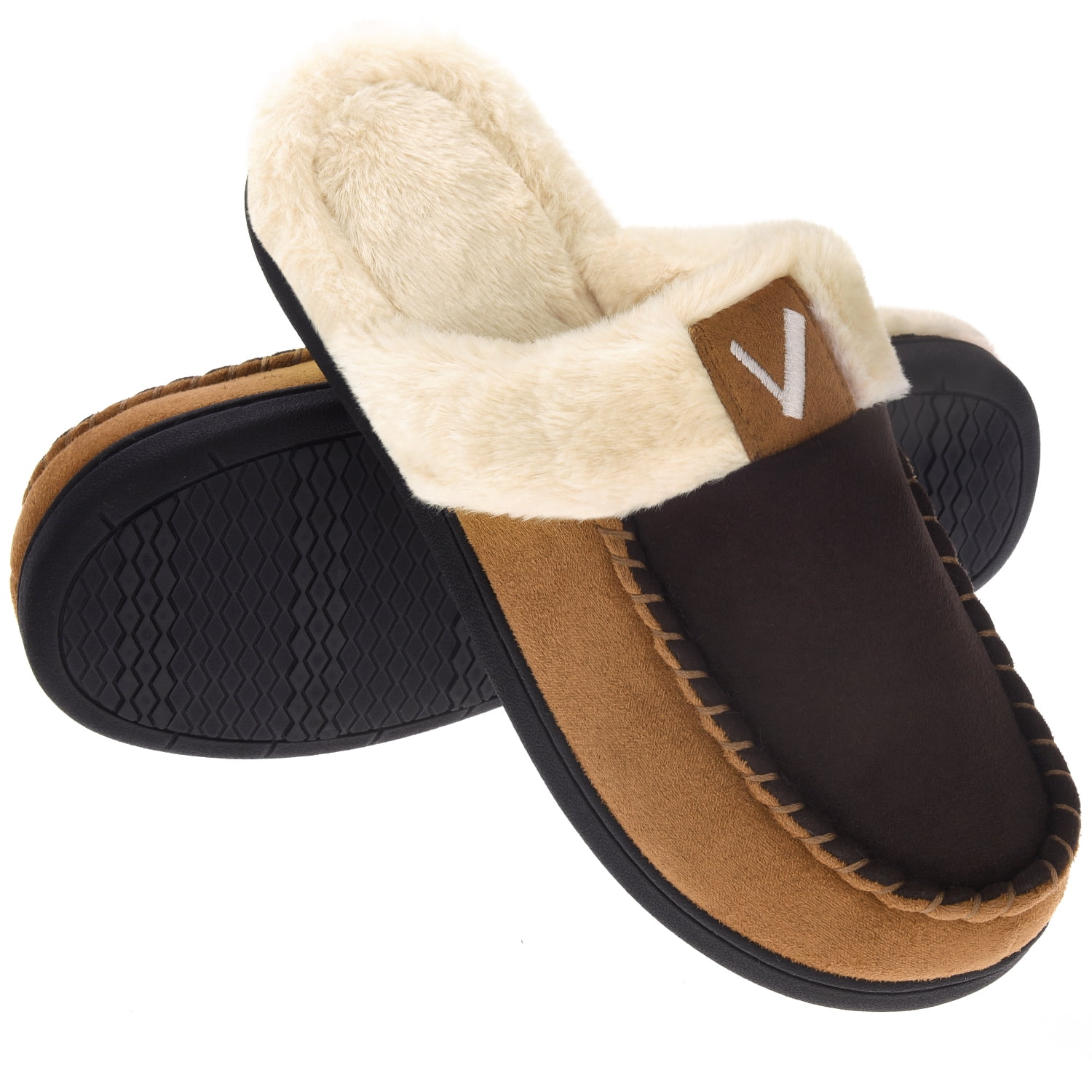 Vonmay VONMAY Men's Scuff Slippers Memory Foam Slip on Moccasin Style