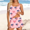 thumbnail image 4 of Miqool Women 4th of July Outfit Three Piece Set Tops with thong pants and skirt American Flag Patriotic Shirt Anniversary USA Shirt, 4 of 5