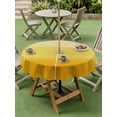 thumbnail image 5 of Outdoor Tablecloth with Umbrella Hole Zipper Yellow Ombre Round Tablecloth 54" Waterproof Outside Table Cloth Modern Abstract Art Abstract Patio Table Cover Tablecloths for Picnic Party, 5 of 8