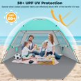 thumbnail image 3 of Carpa de playa Venustas con protección UV UPF 50+, ligera, 220 x 150 x 122 cm, 3 of 7