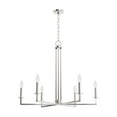 thumbnail image 2 of Hunter - Bearden 6-light Brushed Nickel, Large Chandelier, Dimmable, Candle Shaped, for Bedrooms, Dining, Living Rooms - 19621, 2 of 7