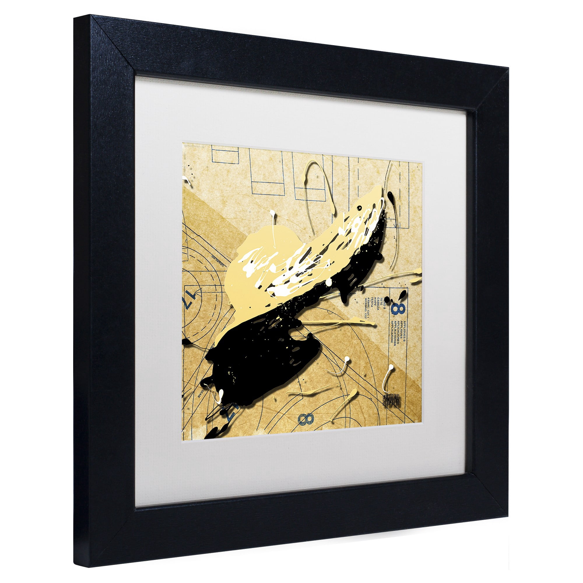 Trademark Fine Art "Beige Floppy" Canvas Art by Roderick Stevens, White Matte, Black Frame