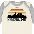 thumbnail image 4 of Inktastic Minneapolis Minnesota Skyline Retro Sunset Boys or Girls Long Sleeve Baby Bodysuit, 4 of 5