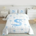 thumbnail image 2 of Castle Fairy Monogrammed Letter S 2Pcs Bedding Comforter Set for Teens Boys Girls,Kawaii Bow Twin Comforter Sets,Geometric Stripes Breathable Bedding Set,Super Cozy Room Decor, 2 of 8