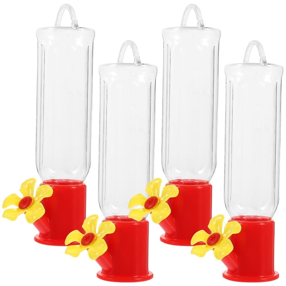 4 comederos colgantes para pájaros, contenedores creativos de plástico para pájaros.