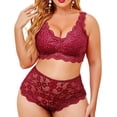thumbnail image 1 of XmhyTop - Lenceria Mujer Erótica Talla Grande ，3XL, Ropa Mujer Curvy en Vino tinto - Conjuntos de Lencería Sexy para Mujeres, 1 of 3