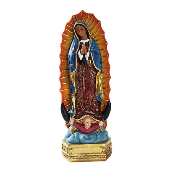 JWQFBC 8 Inch Guadalupe Virgin Mary Statue Sculpture Figure Religious Gift Xmas Display