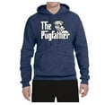 thumbnail image 2 of Wild Bobby,The Pugfather Funny Godfather Movie Logo Pug Parody, Father's Day, Unisex Graphic Hoodie Sweatshirt, Vintage Heather Navy, Medium, 2 of 3