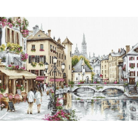 UPC: 4840746029424 | Counted Cross-Stitch Kit Lake Annecy B2384 Needlework City Beige By Luca-S