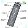 thumbnail image 2 of 32 oz Motivational Water Bottle with Time Marker & Straw - BPA Free & Leakproof Tritian Frosted Portable Reusable Fitness Sport 1L Water Bottle for Men Women Kids Student to Office Gym Workout, 2 of 8