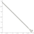 thumbnail image 5 of Sterling Silver 1.3mm Solid Rope Chain Anklet Size 9, 5 of 6
