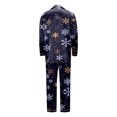 thumbnail image 4 of Gunia Matching Family Christmas Pajamas Silk Snowflake Printed Long Sleeve Comfortable 2 Piece Set Dad Sleepwear Loungewear Soft And Breathable, 4 of 9