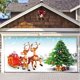 thumbnail image 2 of 7x8 pies Noche santa Navidad Póster para puerta de garaje exterior Noche azul del trineo Ciervos Gran decoración navideña Funda de poliéster para puerta de Navidad Papá Noel, renos y muñeco de nieve, 2 of 3
