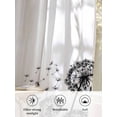 thumbnail image 6 of Sheer Curtains 108 Inches Long, Dandelion Semi Sheer Curtains Light Filtering Window Treatment, Black White Modern Country Rustic Plants Privacy Voile Drapes for Living Room Bedroom 52x108 Inch, 6 of 7
