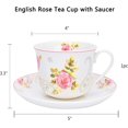 thumbnail image 5 of STP Porcelain J-217514 Tea Cup and Saucer, English Rose, Bone China Porcelain, Floral Design, 13.5 fl oz, 5 of 5