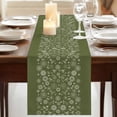 thumbnail image 3 of Table Runners 70 Inches Long Dress Scarves, Japanese Farmhouse Coffee/Dining/Kitchen Table Decor, Holiday Table Runner, Green Rustic Retro Pastoral Floral Leaves 13x70 Inch, 3 of 9