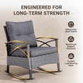 thumbnail image 6 of 3 PCS Rocking Bistro Set, Outdoor Patio Porch Furniture Sectional Chairs with Coffee Table, PE Rattan Patio Furniture Conversation Set for Lawn Pool, Courtyard, Garden, Balcony - Gray, 6 of 9