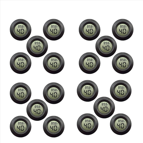 20Pack Hygrometer Thermometer Digital LCD Monitor Humidity Meter Gauge for Humidifiers Dehumidifiers
