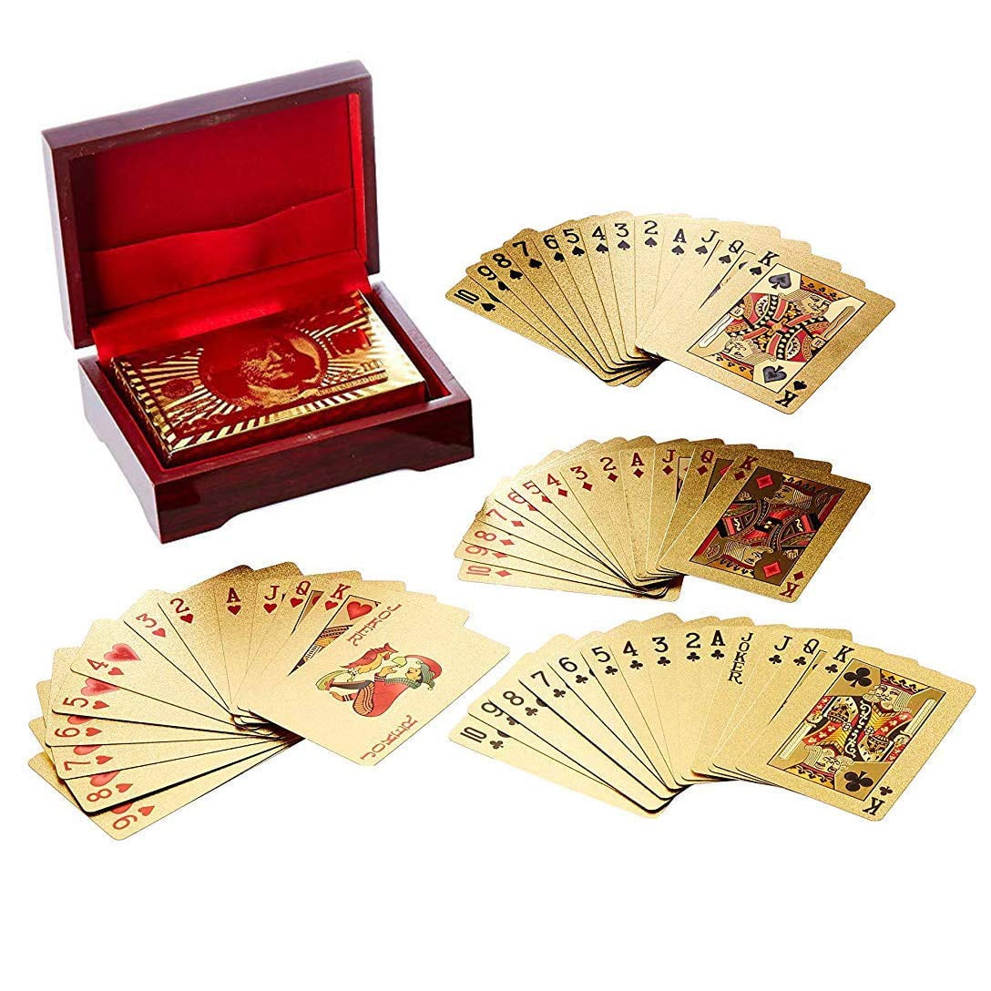 Generic, Deck of Poker Playing Cards in 999.9 Gold Foil Plating
