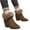 Brown, variant on Women's Suede Chunky Heeled Fluffy Fur Warm Ankle Boots,Fashion Pointed Toe Side Zipper High Heel Warm Booties,Outdoor Casual Non-slip Dressy Winter Boots Black