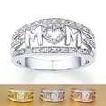 thumbnail image 3 of Walbest Silver Ring MOM Letter Exquisite Rhinestone Mummy Band Ring for Mother, 3 of 7