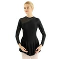 thumbnail image 4 of Aiihoo Women's Lyrical Ice Figure Ice Skating Dress Turtleneck Long Sleeve Ballet Dance Leotard Dress Black Large, 4 of 7