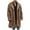 Coffee, variant on Winter Faux Fur Long Coat for Men Plus Size Warm Cotton Jackets Casual Open Front Long Sleeve Sherpa Outerwear-Black L
