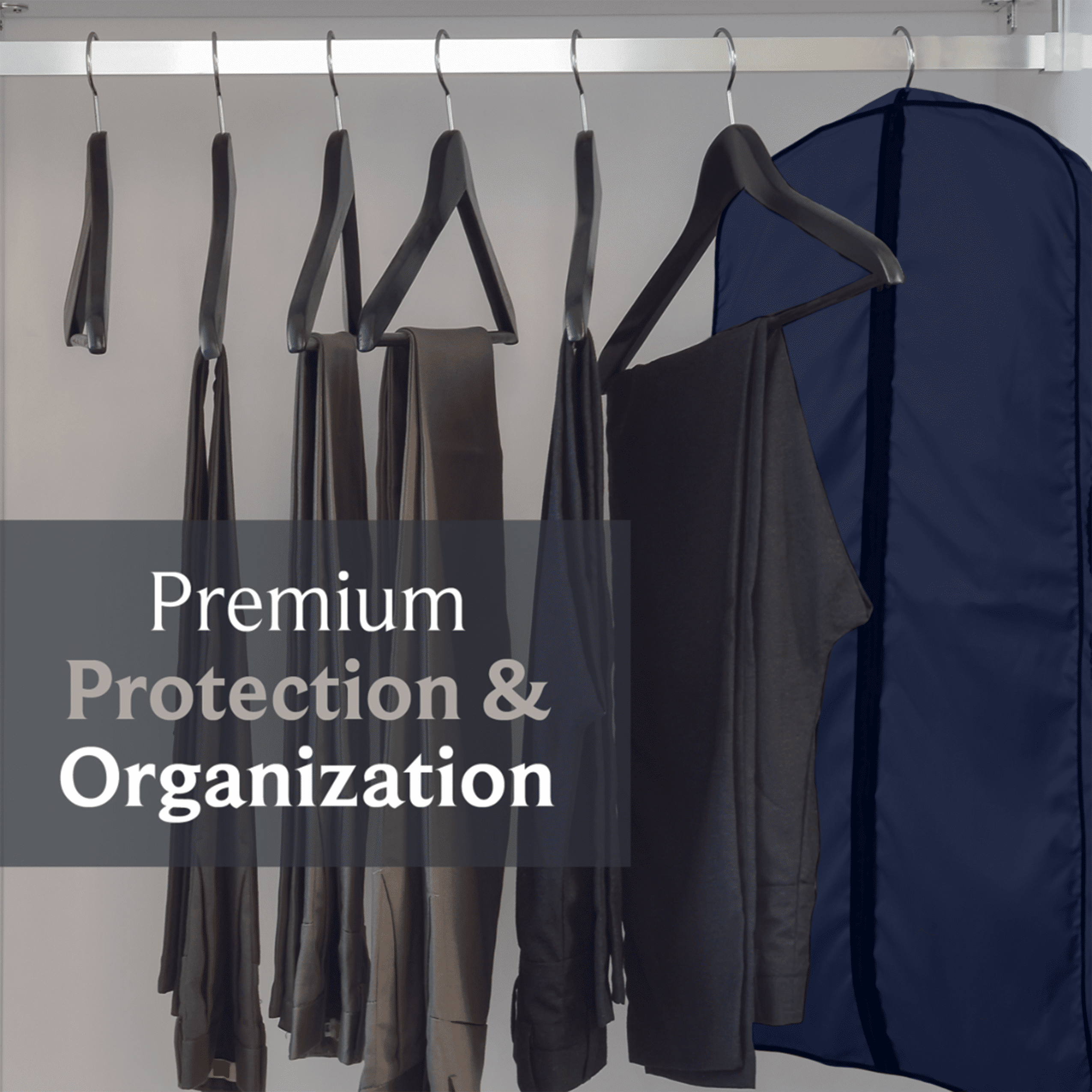 Basic LTD Breathable Navy Cotton Poplin Garment Bag, 1 Count