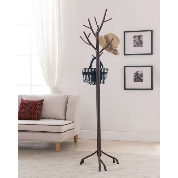 Kings Brand Furniture 14-Hook Metal Hall Tree Coat Rack with Extensive Branching, Bronze
