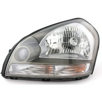 Left Driver Side Headlight Assembly - Clear Reflector with Grey Bezel - Compatible with 2005 - 2009 Hyundai Tucson 2006 2007 2008