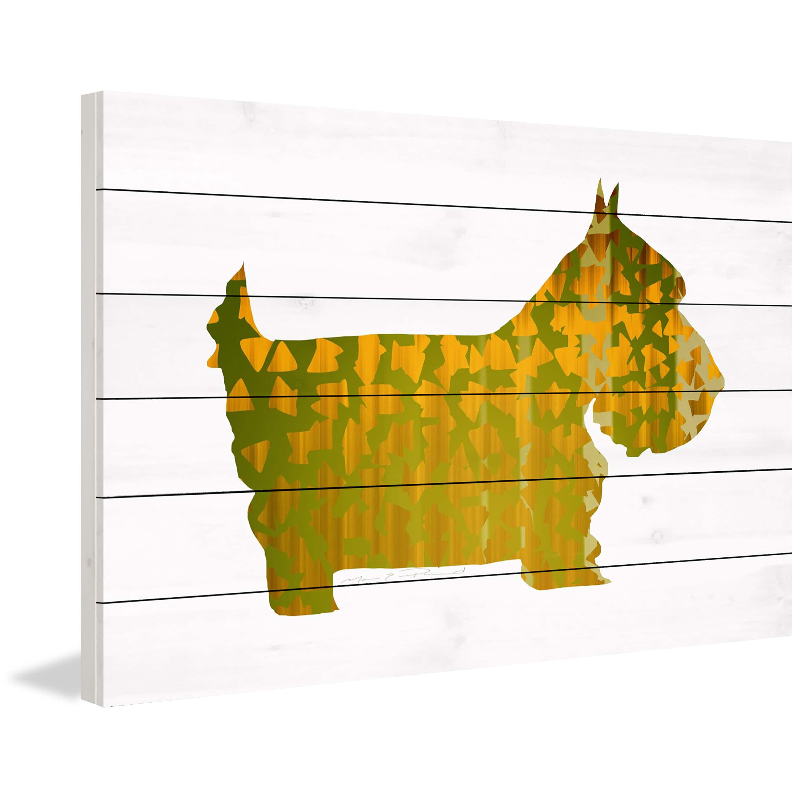 Marmont Hill "Chien Dore" by Marie-Eve Pharand Painting Print on White Wood