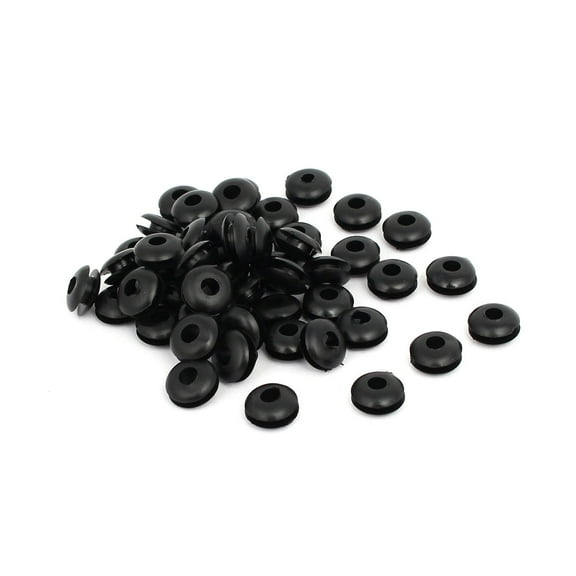 Double Sides Rubber Ring Sealing Grommet Wire Gasket Black 4mm Inner Dia 50pcs