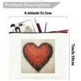 thumbnail image 5 of Pratyus Tote Bag Valentine Gift Pink Love Heart Dots Lines Cosmetic Bag for Women Friends Travel Essentials Ladies Accessories White, 5 of 6