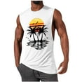 thumbnail image 2 of VBTAPA Clearance Sale! Mens Beach Tank Top Tropical Summer Sleeveless Cut Off Shirt Lightweight Breathable Casual Aloha Tees White M, 2 of 6
