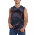 thumbnail image 6 of Daiia Fire Breathing Dragon Twilight Printed Men's Tank Tops,Casual Soft Sleeveless Gym Muscle Shirts Bodybuilding Tee-XX-Large, 6 of 8