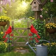 thumbnail image 6 of Red Bird Wrought Iron Outdoor Metal Garden Craft, Metal Iron Art Ornament, Outdoor Sculpture, Garden Decorative Accent - Handcrafted Garden Decoration, Yard Patio Lawn Accent,11.82*4.68 inch., 6 of 7