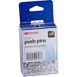 Clear Push Pins, Plastic, Clear, 0.38, 400/Pack - Zerbee