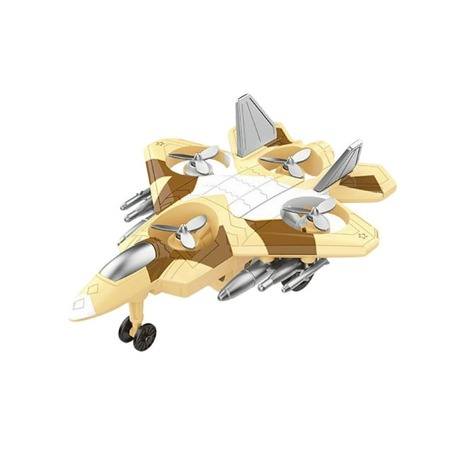 Yellow Simulation Plane Toy For Boys With Inertial Drive And 360 Rotation Plastic Material Size 6.3 X 4.72 X 2.36 Inches Fun Aviation Gift For Children Yellow