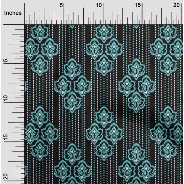 oneOone Cotton Poplin Fabric Ethnic Ikat Print Sewing Fabric BTY 42 Inch Wide