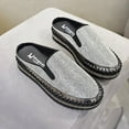thumbnail image 4 of DPTALR Leisure Rhinestone Sequins Wrapped Flat Shoes With Thick Soles And Half Slippers, 4 of 8
