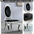 thumbnail image 5 of Luxury Dining Chairs Set of 2, Oval Back PU Upholstered Chairs with Stainless Steel Cabriole Legs, Dining Chairs for Kitchen, Living Room, Office, 5 of 7