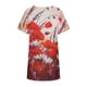 thumbnail image 5 of Mujer suelta casual manga corta cuello redondo estampado casual blusa camiseta túnica tops Fridja  ghk4515, 5 of 6