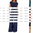 thumbnail image 4 of Women's 2 Piece Summer Outfit Cap Sleeve V Neck Belted Crop Top Wide Leg Pants, 4 of 6