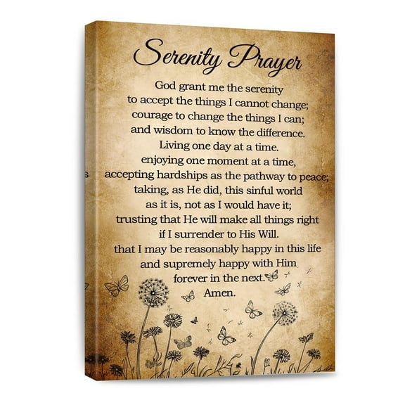 Serenity Prayer Canvas Wall Art Bible Verse Poster God Grant Me The Serenity Religious Inspirational Bible Quote Poster Prints Wall Decor Vintage Framed