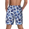 thumbnail image 4 of Goofa Blue Roses Printed Men's Swim Trunks Board Shorts Quick Dry Mens Swimming Trunks with Compression Liner,Breathable Fit Hawaii Beach Shorts-Medium, 4 of 9