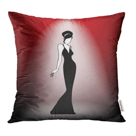 CMFUN 1930S Abstract Retro Girl on Scene in Portfolio 20S Adult Bar Beautiful Beauty Pillow Case Pillow Cover 16x16 inch Throw Pillow