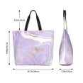 thumbnail image 6 of Bingfone Canvas Tote Bag for Women with Inner Pocket Aesthetic Cute Shopping Tote Bags Reusable Grocery Bags-Lavender Glitter Foil Stripes, 6 of 9