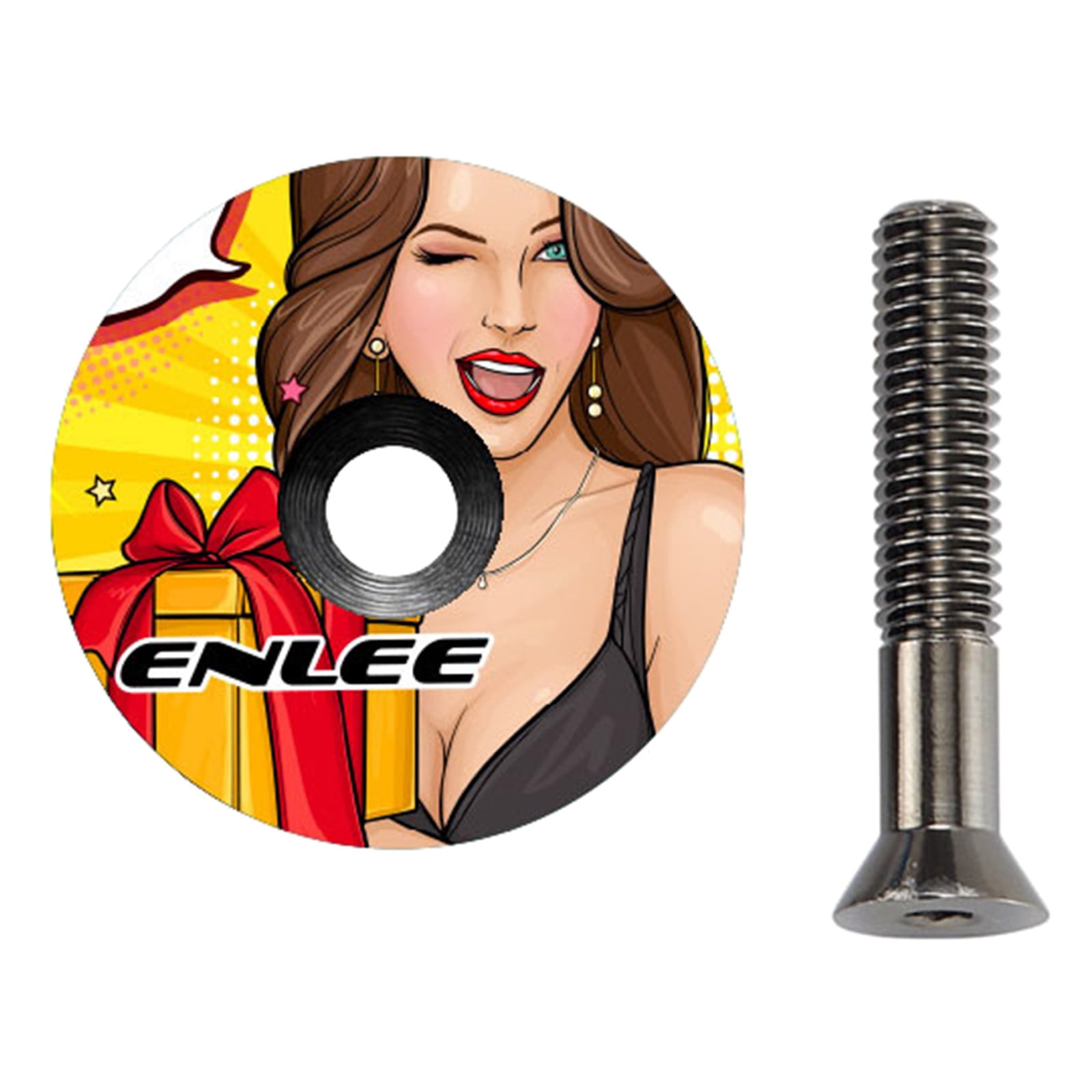 Bicycle Headset Cap & Screw Carbon Fiber Bike Front Fork Stem Top Cap